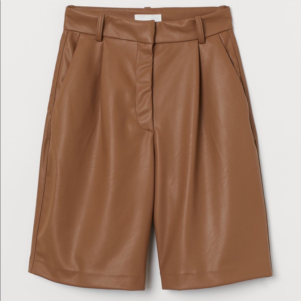 H&M Faux Leather Knee-length Shorts